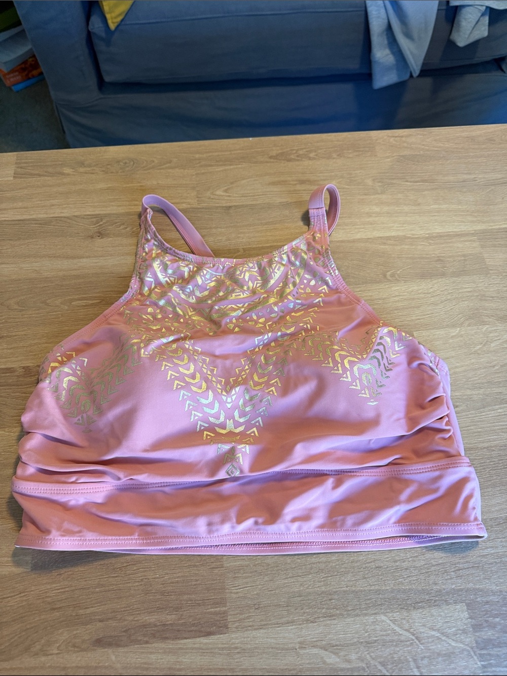 Coral Pink torrid bikini with Shimmer Chevron Detail size 0